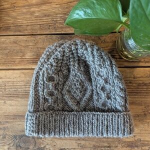 Cozy Handmade Irish Wool Knit Beanie